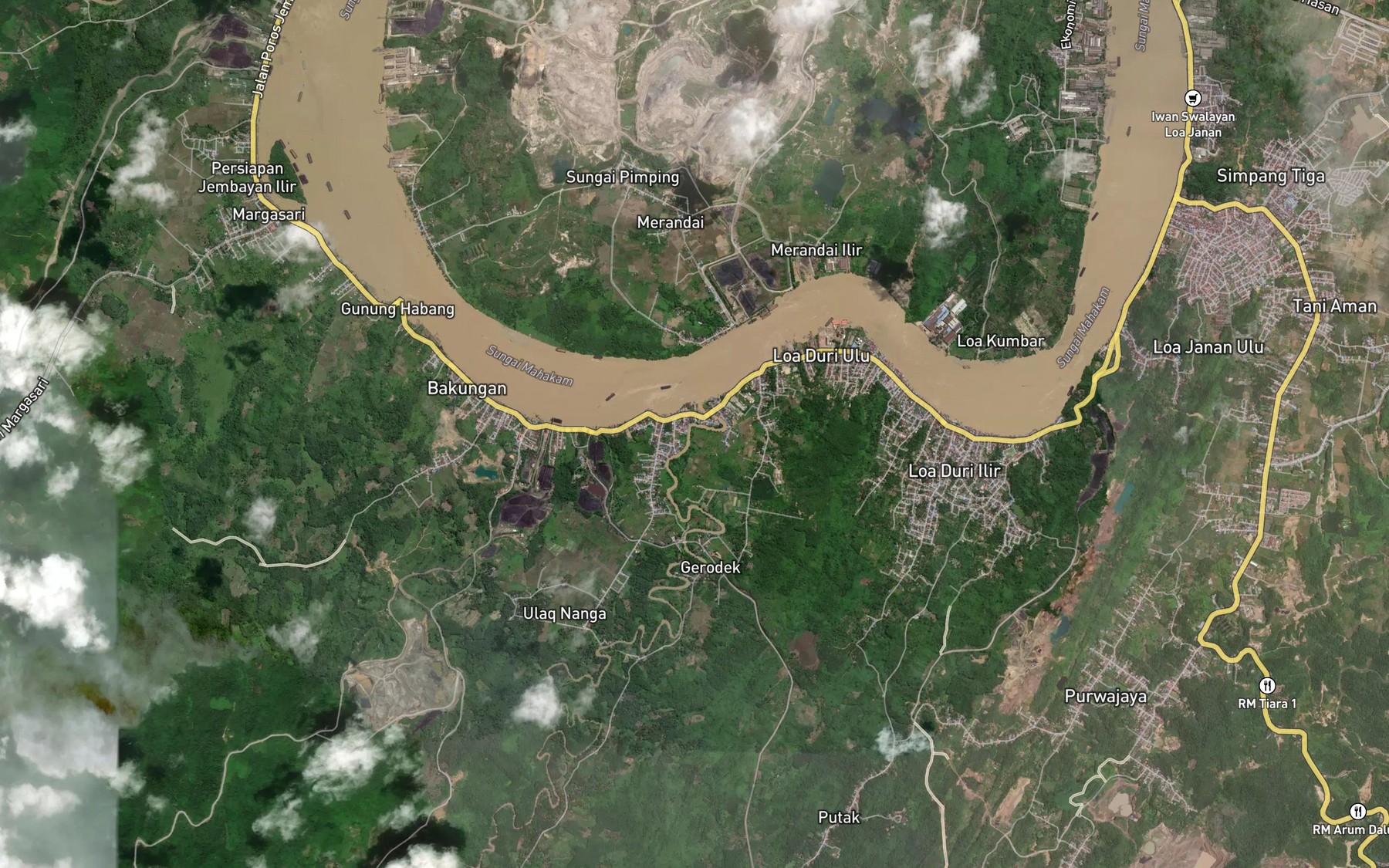 Satellite map of the Sungai Loahaur