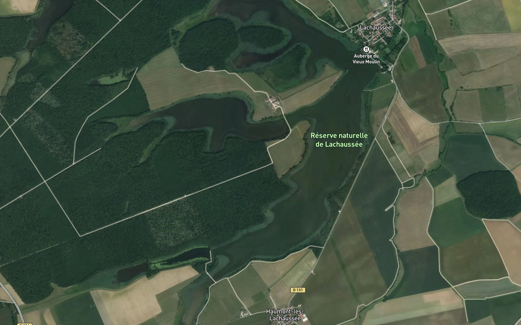 Satellite map of the Etang de Lachaussee