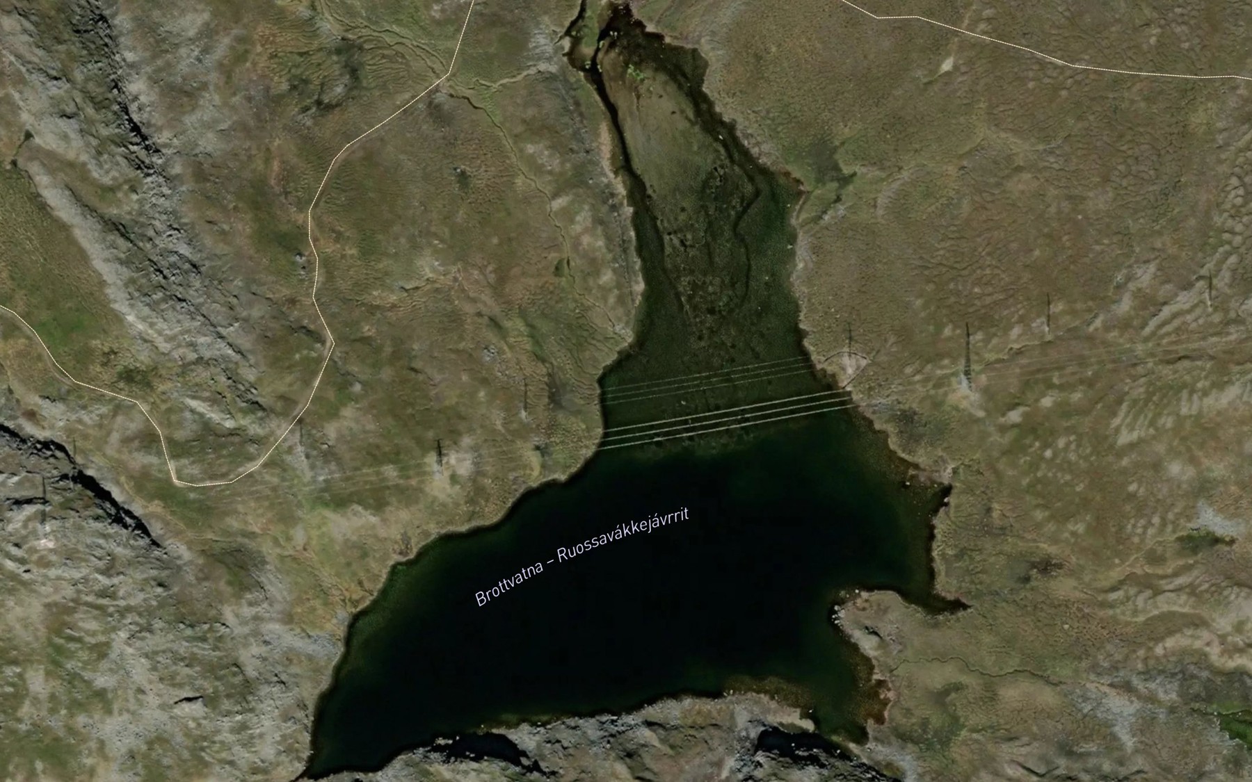 Satellite map of the Ruossavaggejavrit