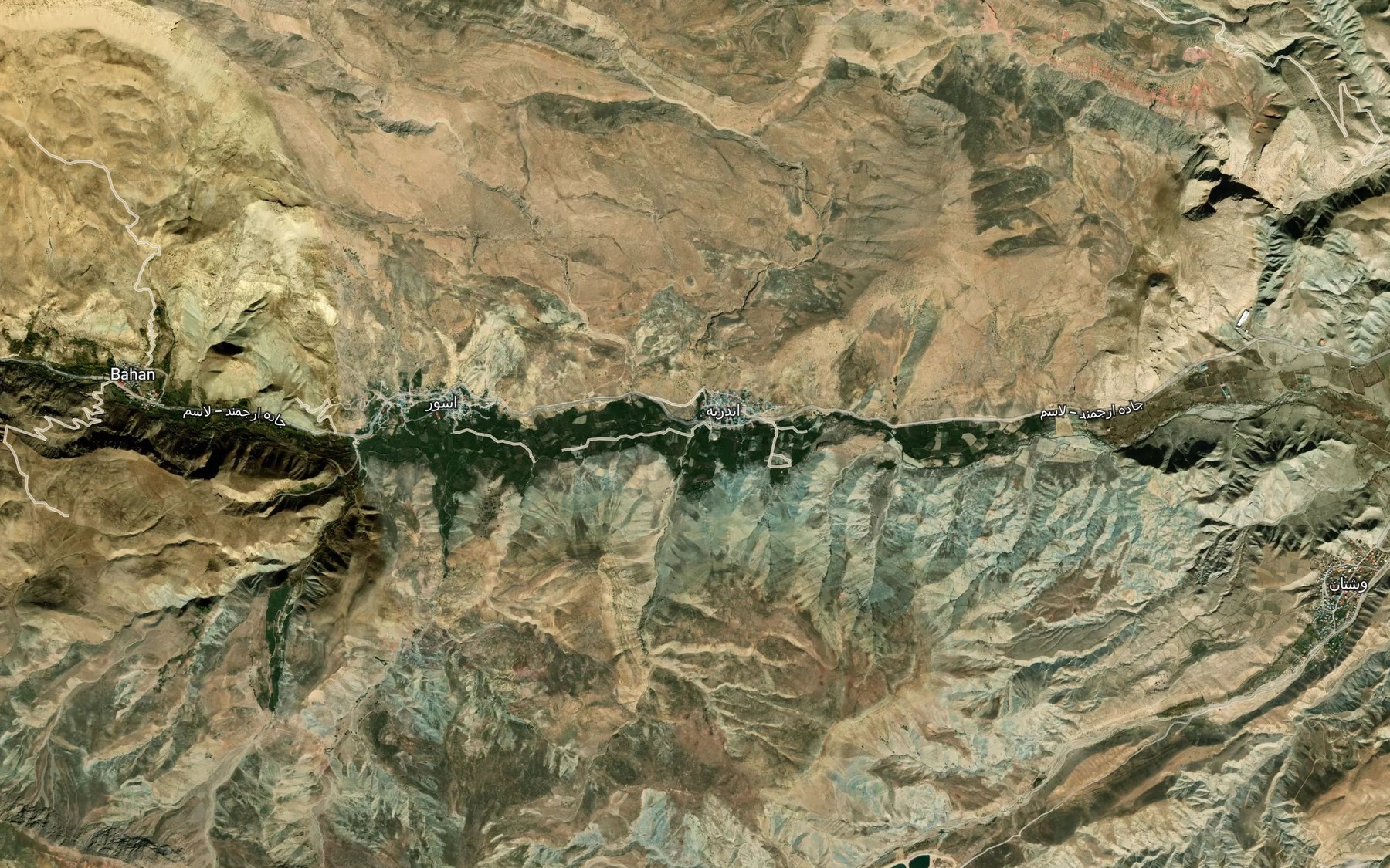 Satellite map of the Ab-e Qezqun Chay