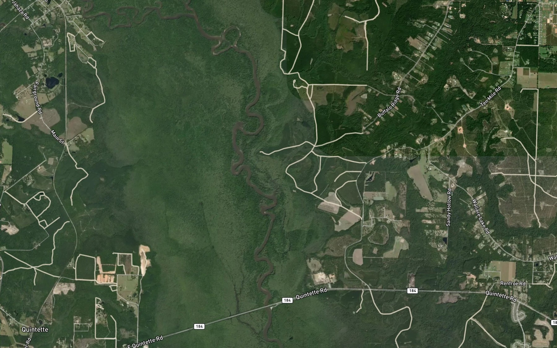 Satellite map of the Buffalo Mill Creek