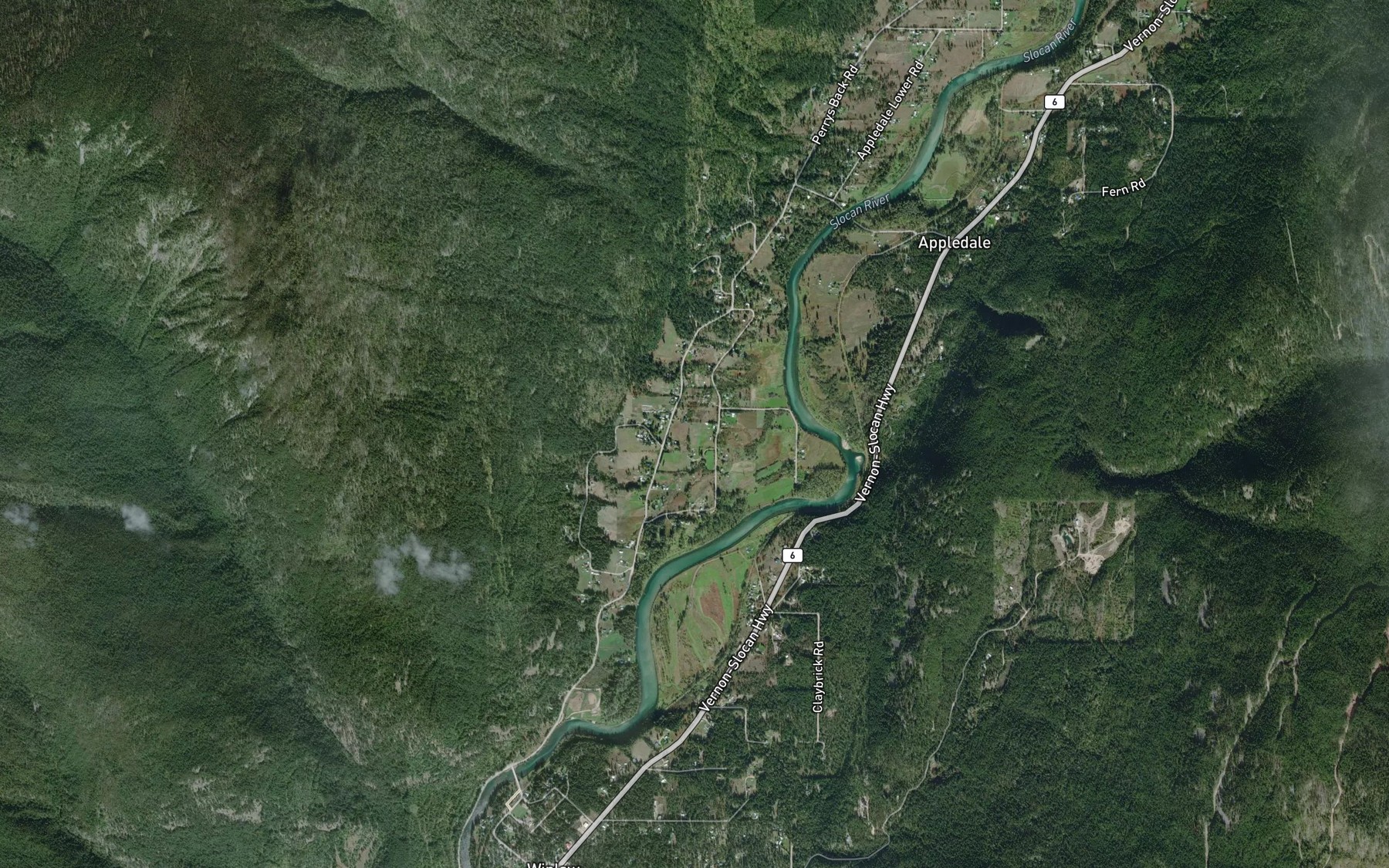 Satellite map of the Rice Creek