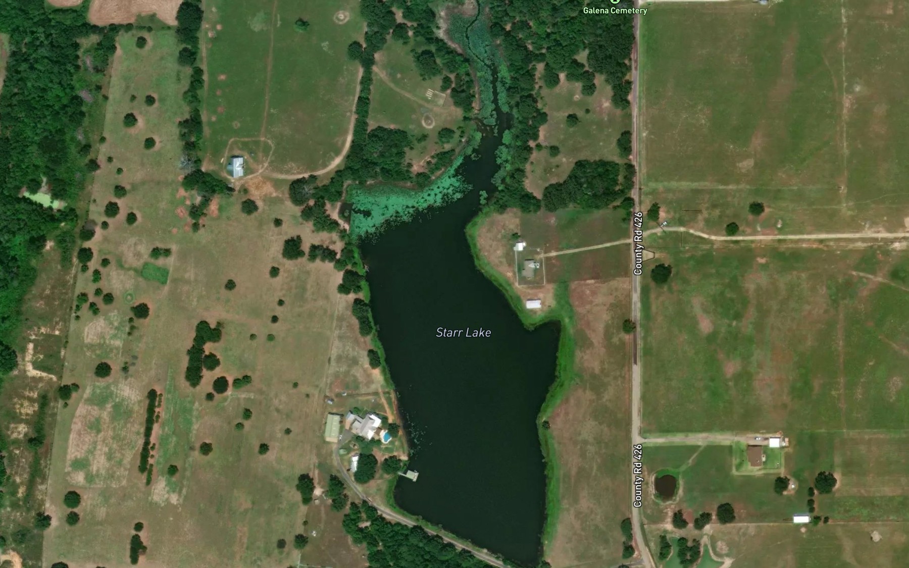 Satellite map of the Starr Lake