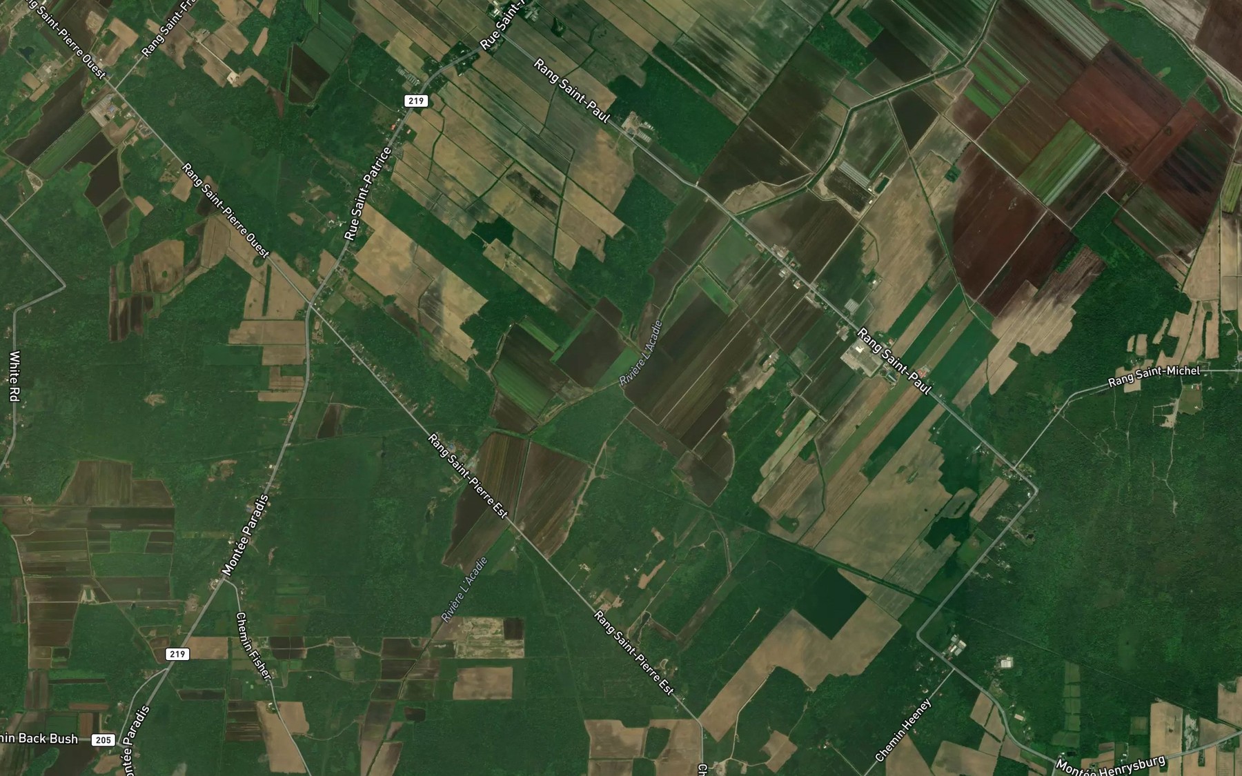 Satellite map of the Ruisseau Petite Bagnole