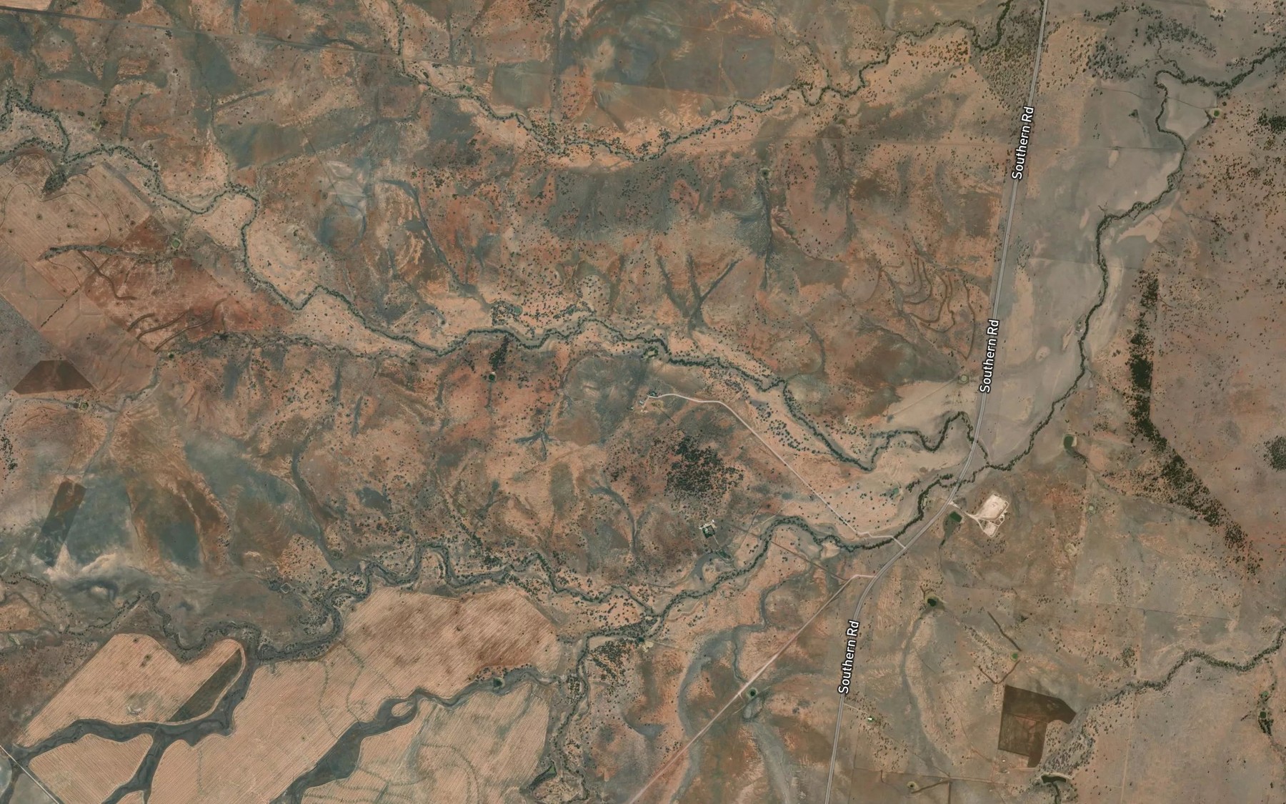 Satellite map of the Camp Creek