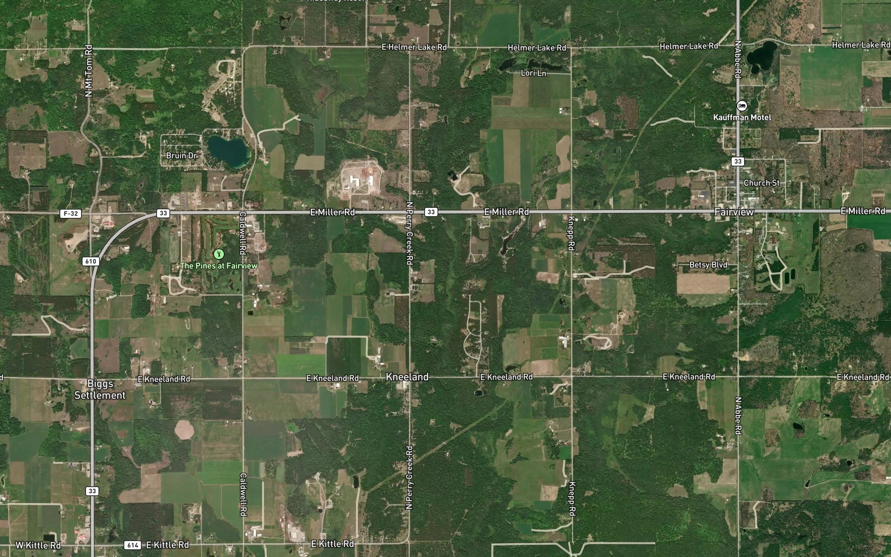 Satellite map of the Gusler Creek