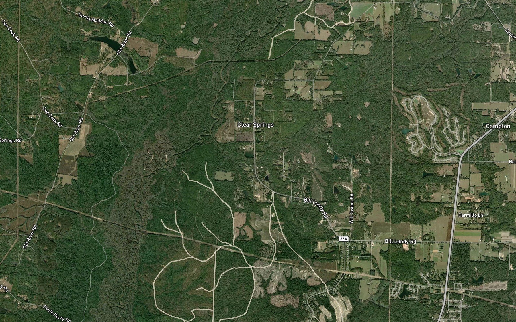 Satellite map of the Jack Branch