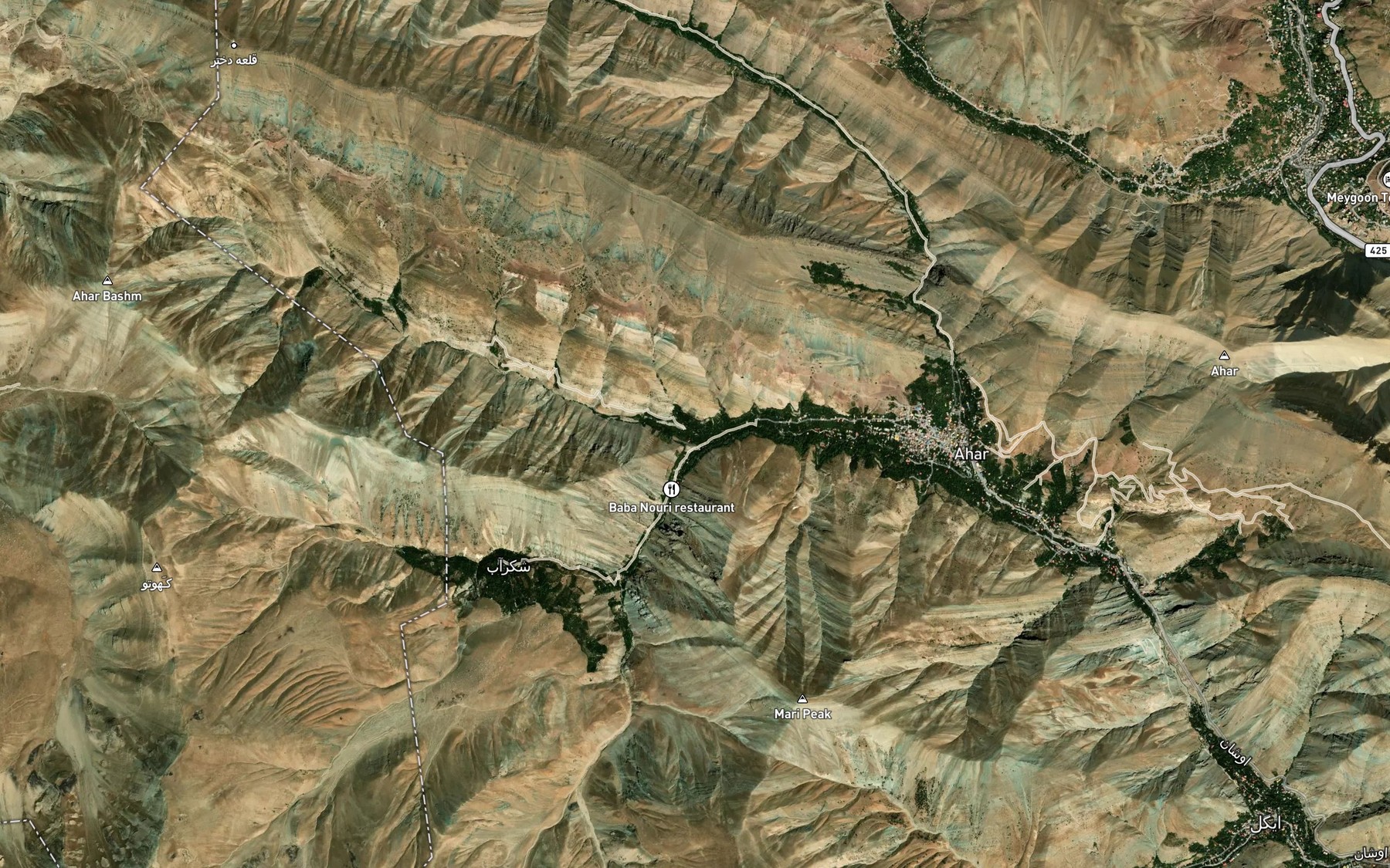Satellite map of the Shakar Ab