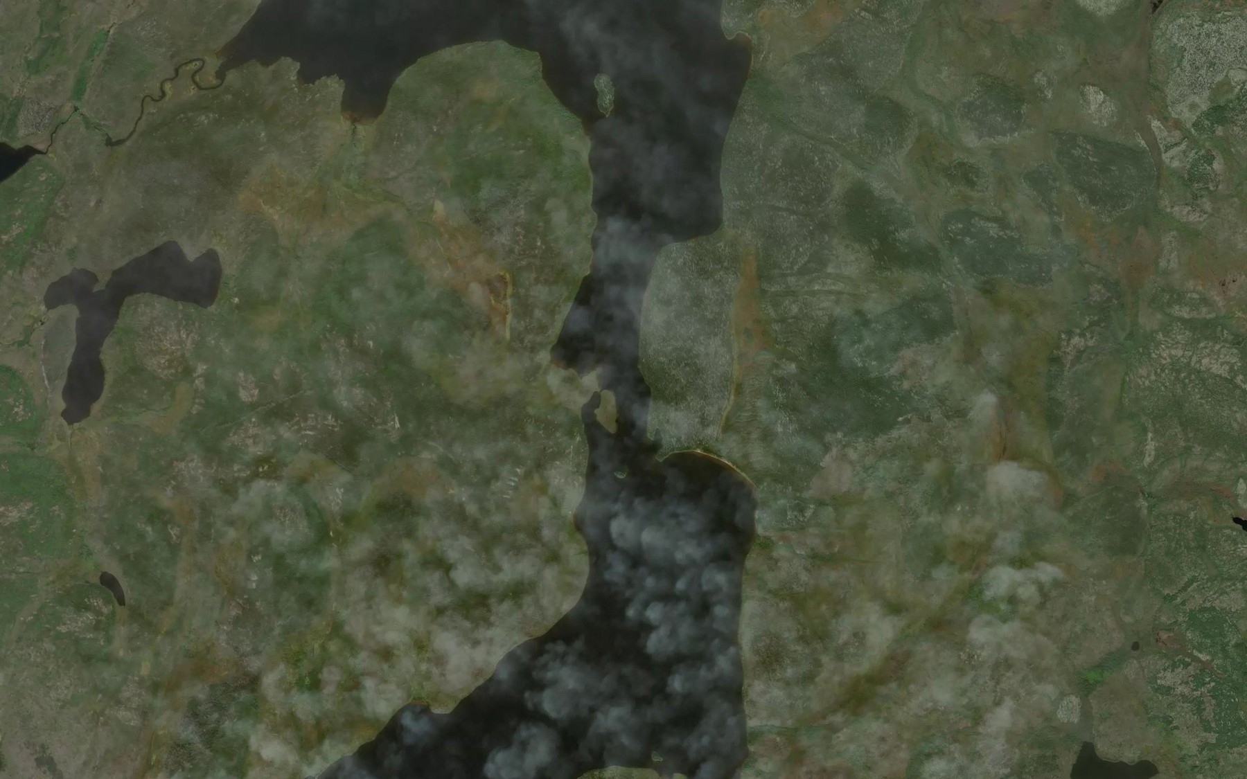 Satellite map of the Carlson Lake