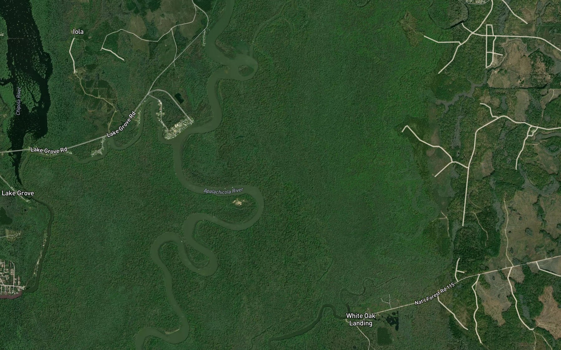 Satellite map of the Grayson Slough