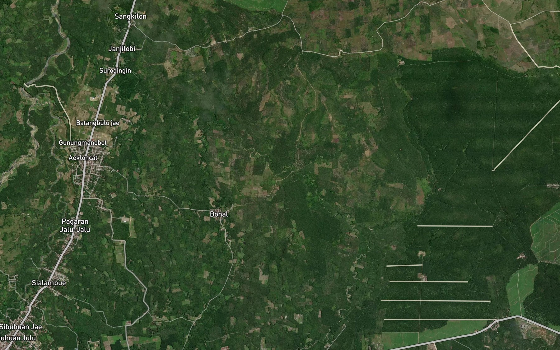 Satellite map of the Aek Bulu Sonik