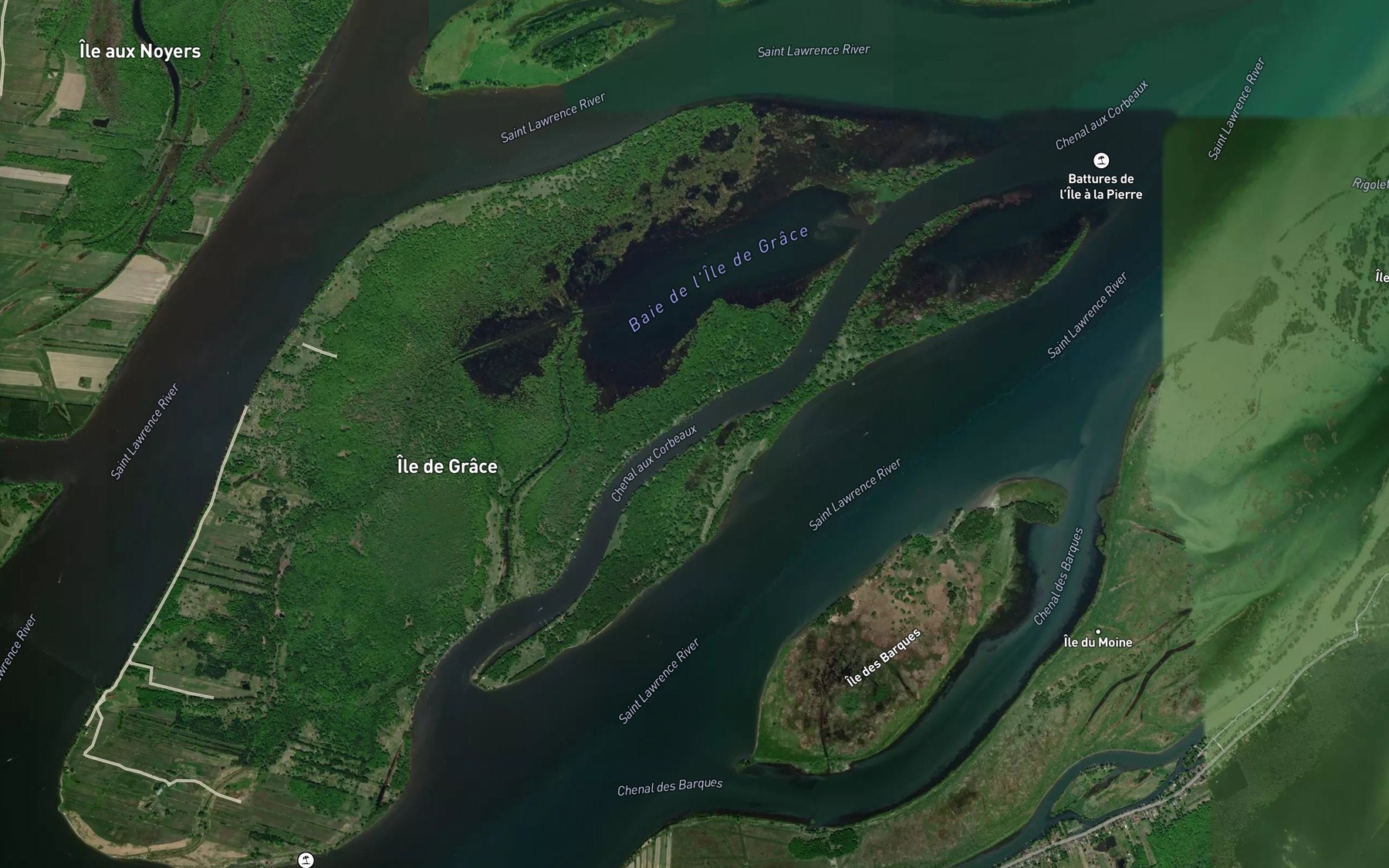 Satellite map of the Chenal aux Corbeaux