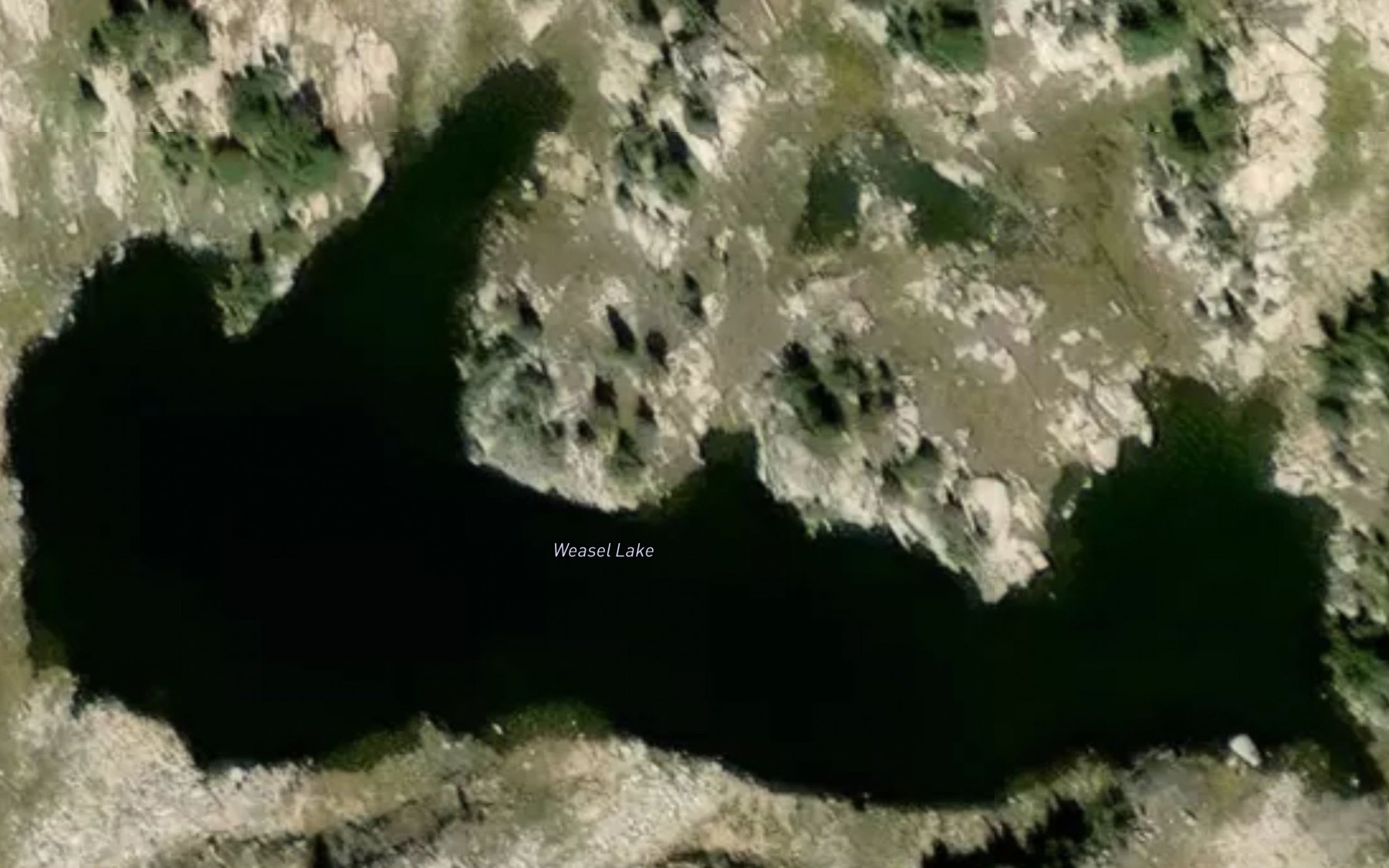 Satellite map of the Weasel Lake