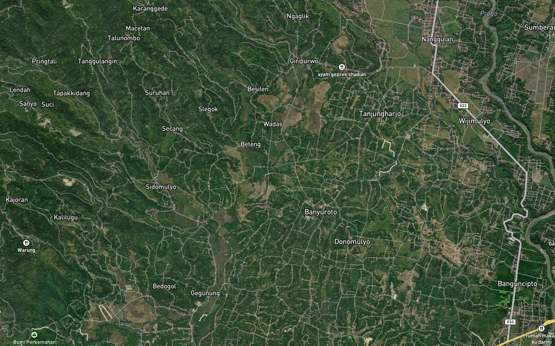 Satellite map of the Kali Krengseng
