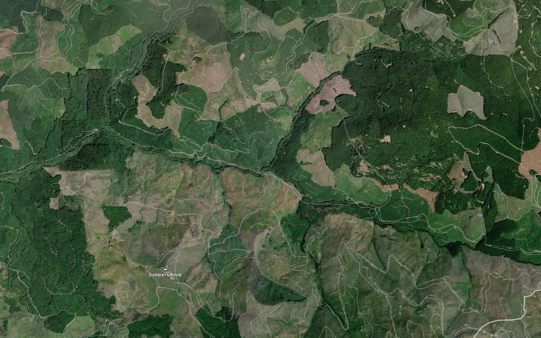 Satellite map of the Middle Fork Calapooya Creek