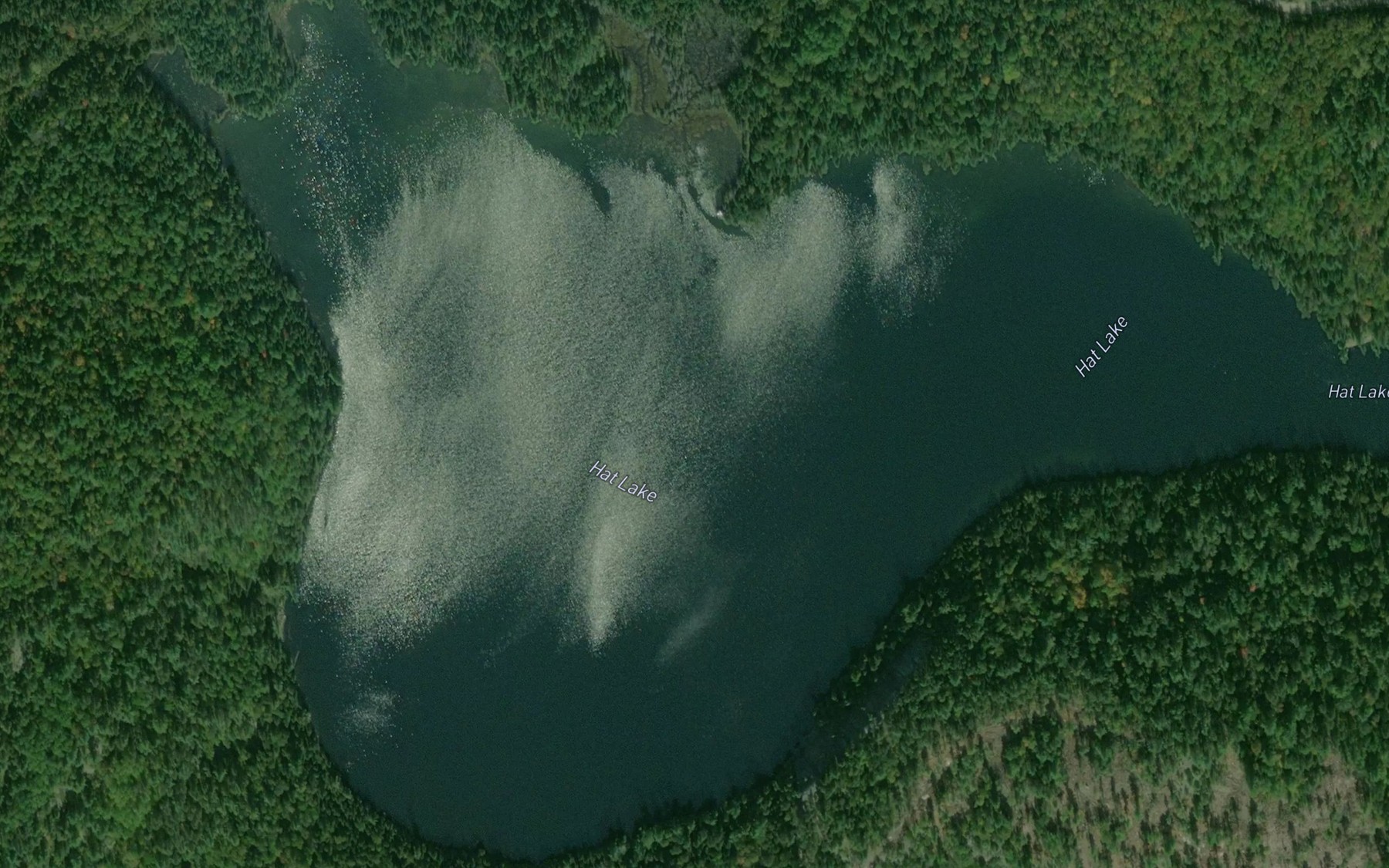 Satellite map of the Hat Lake