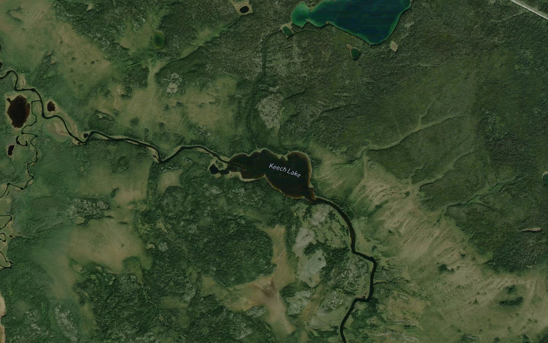 Satellite map of the Keech Lake