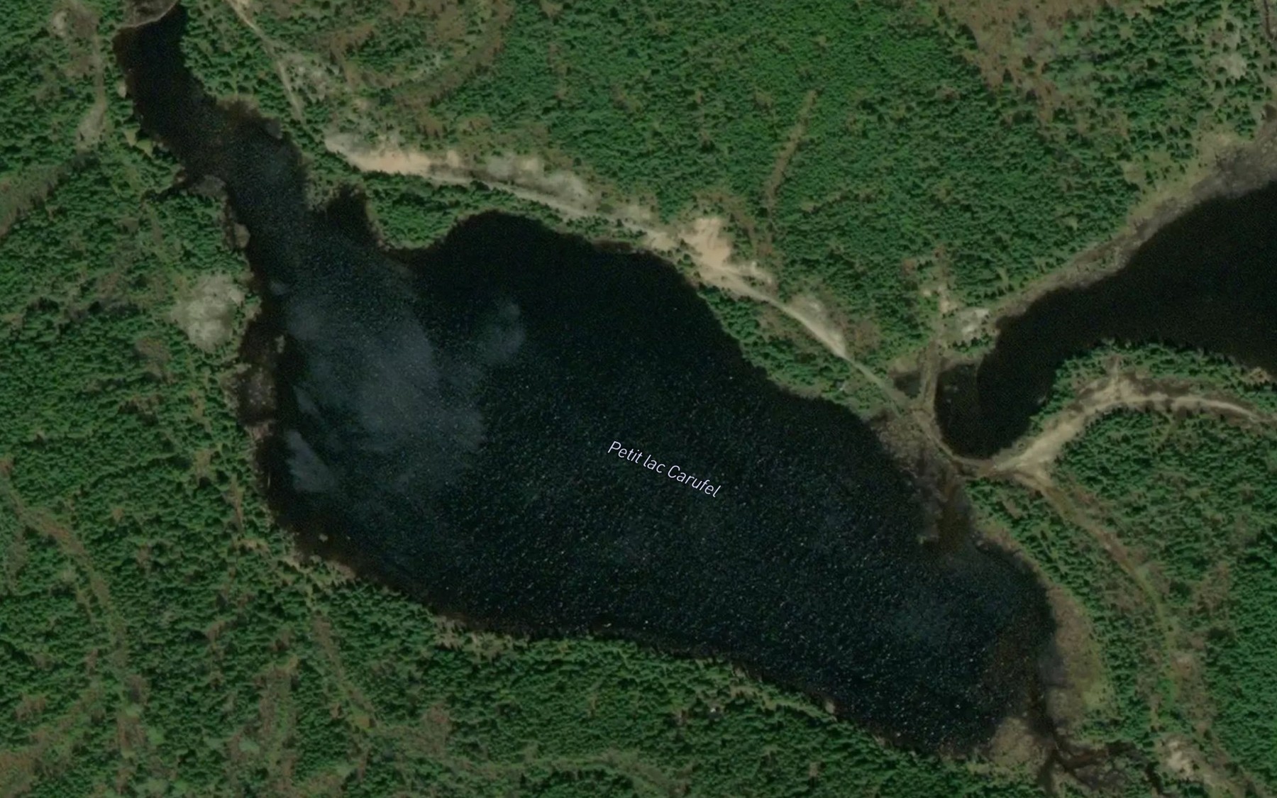 Satellite map of the Petit lac Carufel