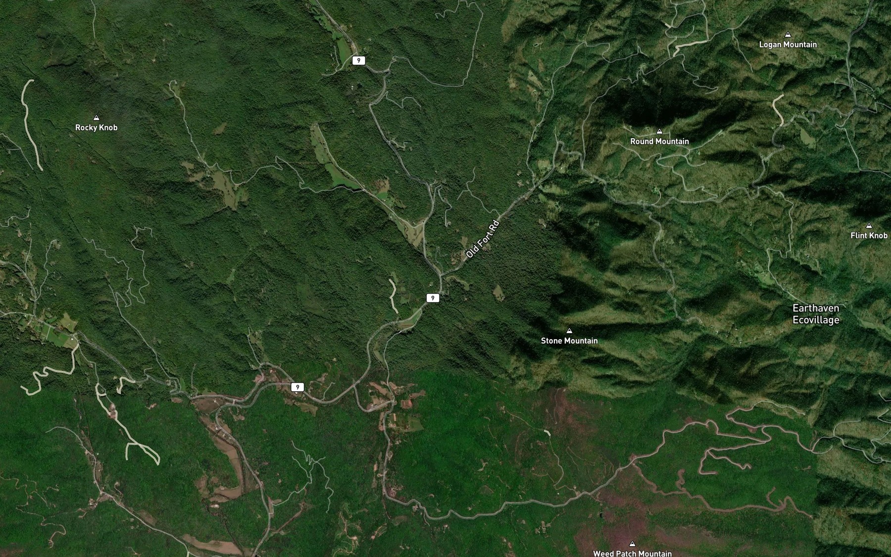 Satellite map of the Laurel Creek