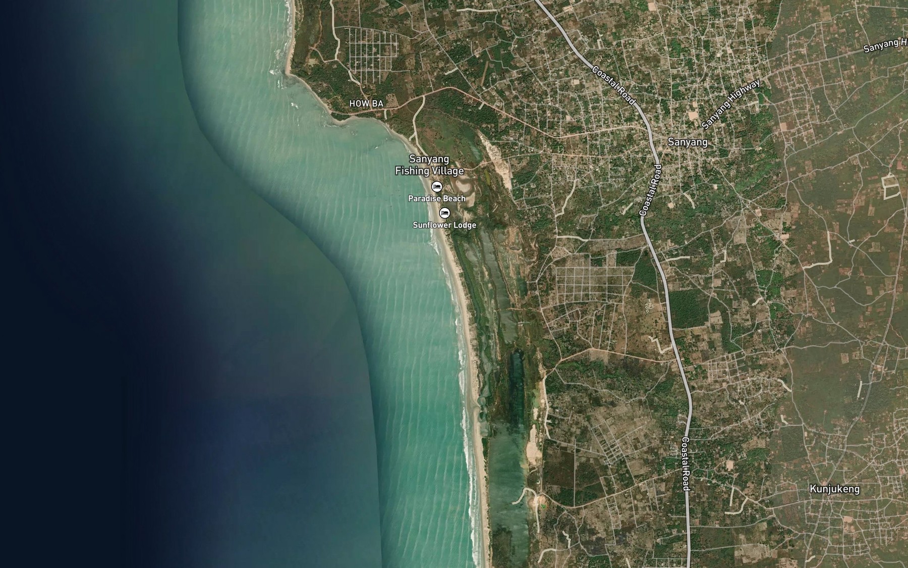 Satellite map of the River Kikima