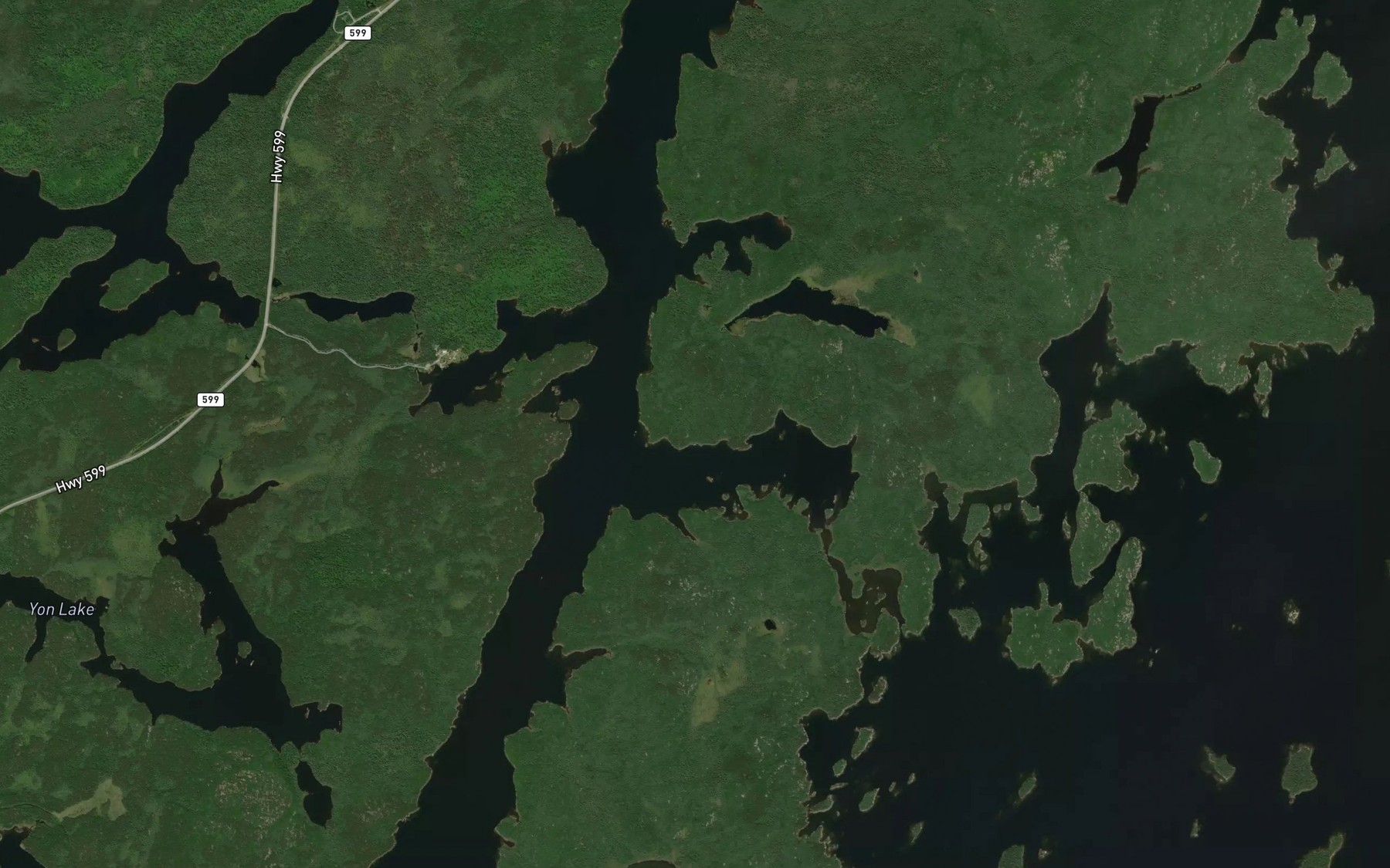 Satellite map of the Droopy Narrows