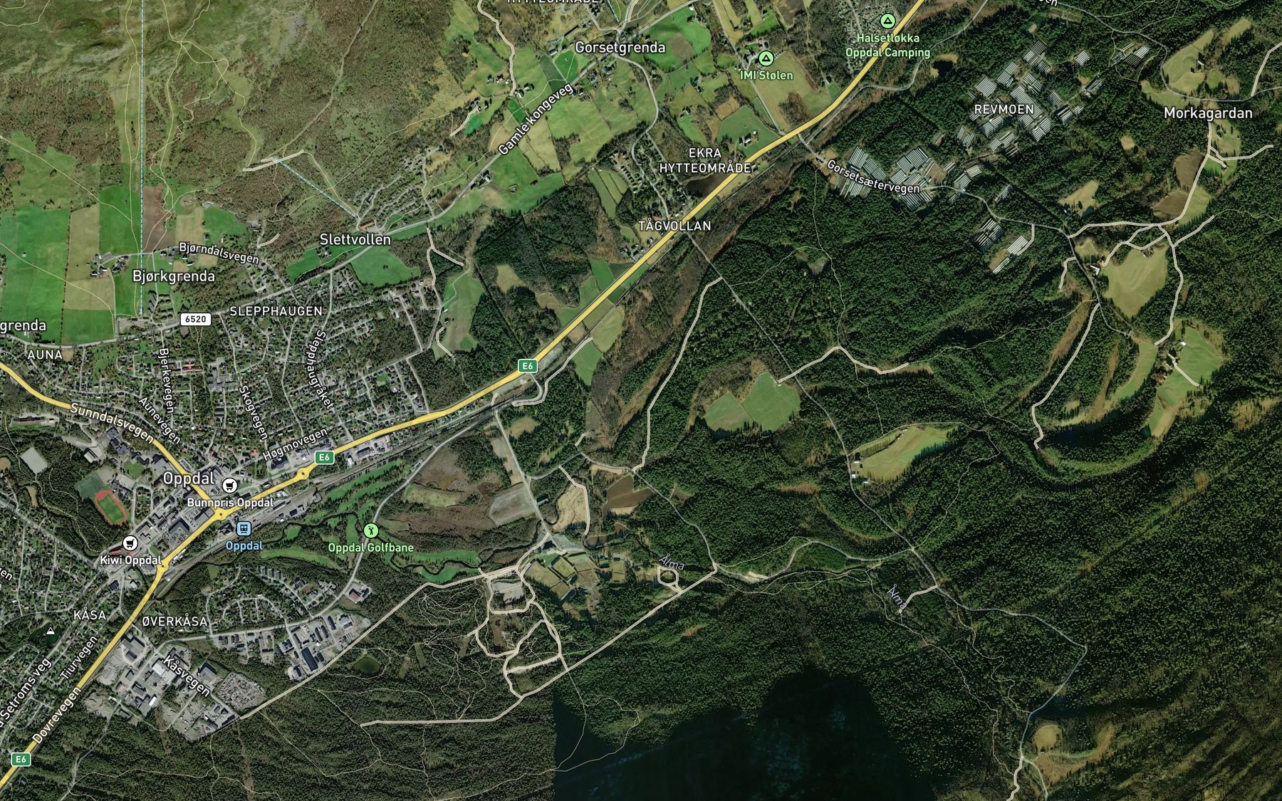 Satellite map of the Bjorvatnet