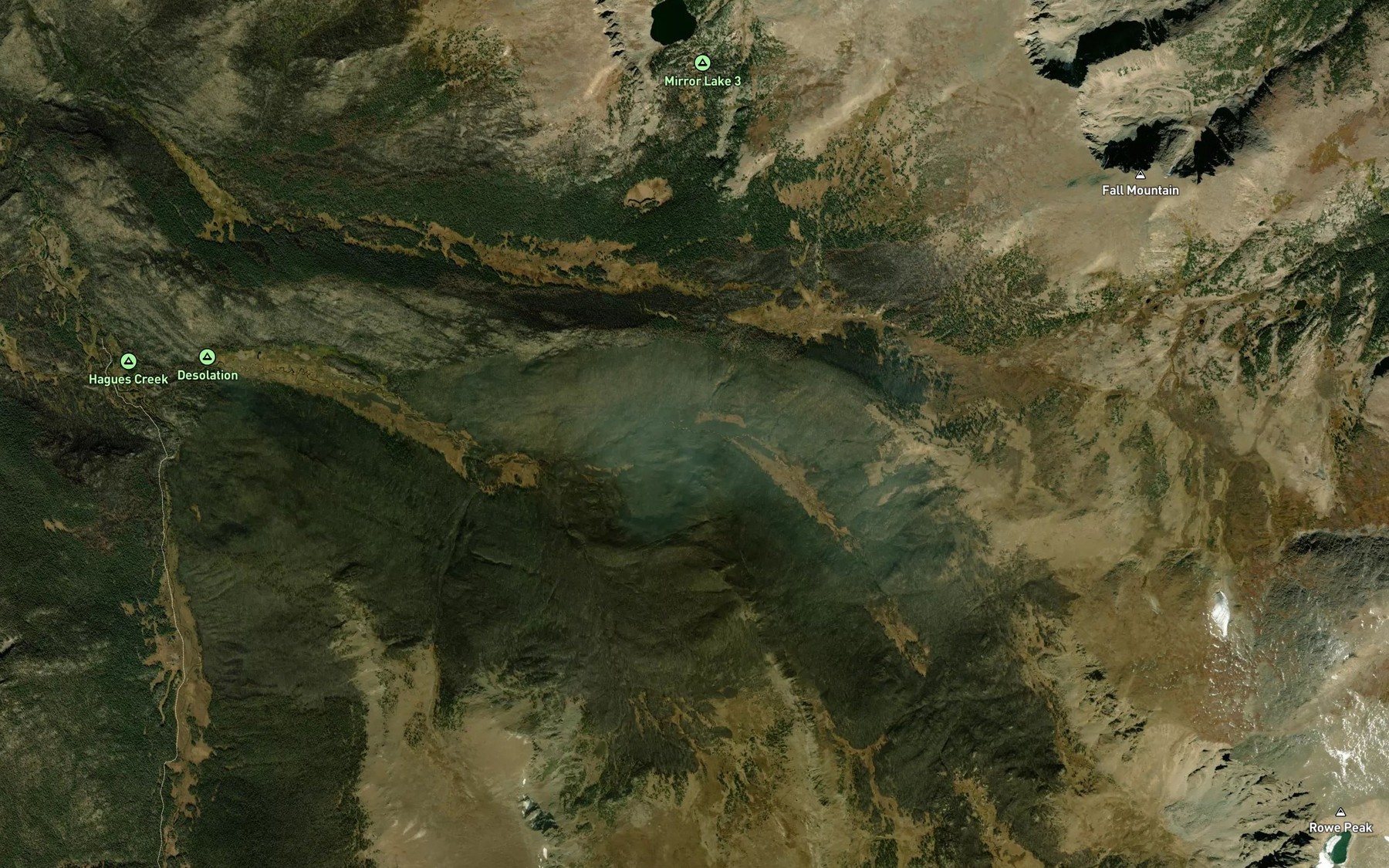 Satellite map of the Mummy Pass Creek