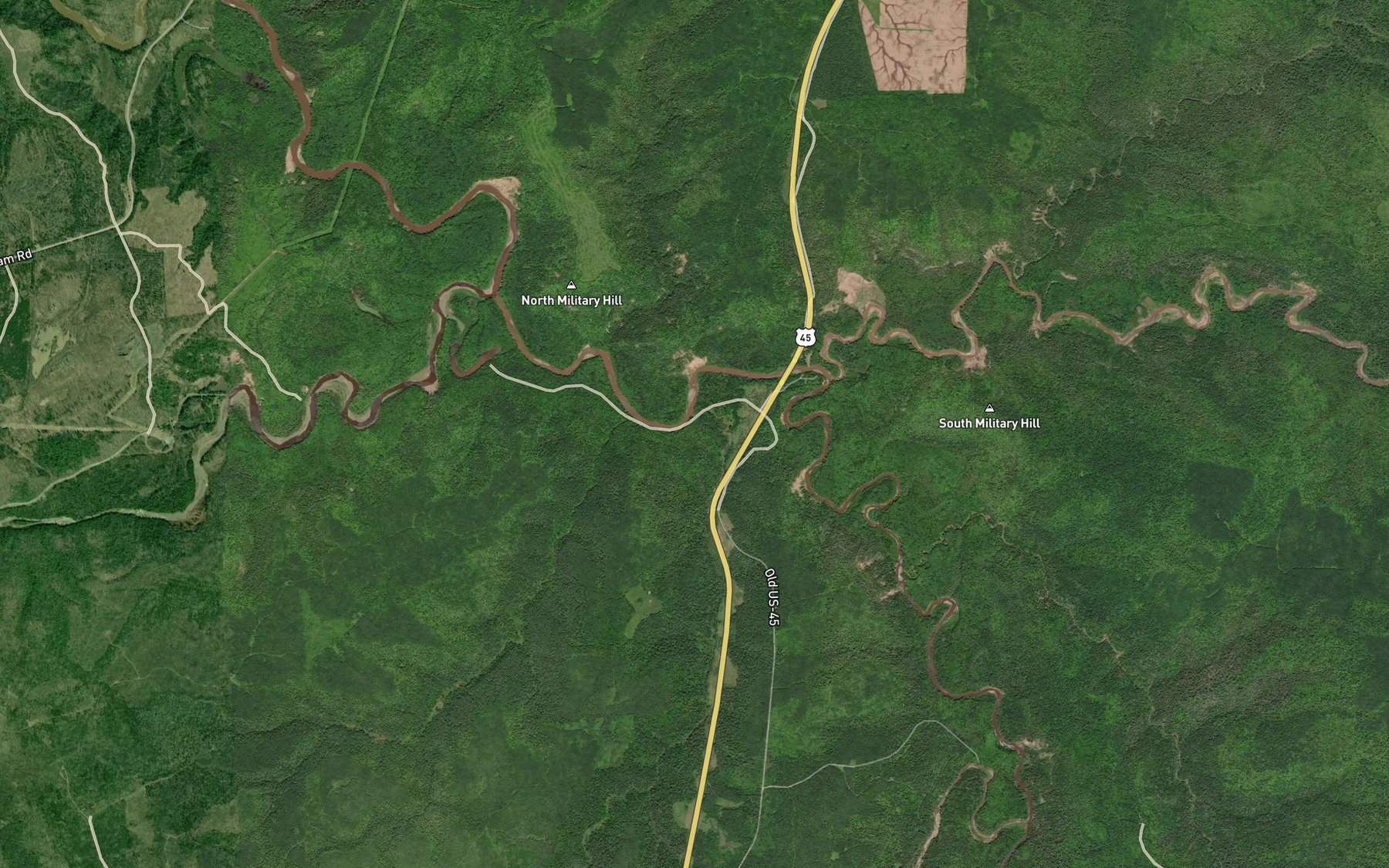Satellite map of the Sandstone Creek