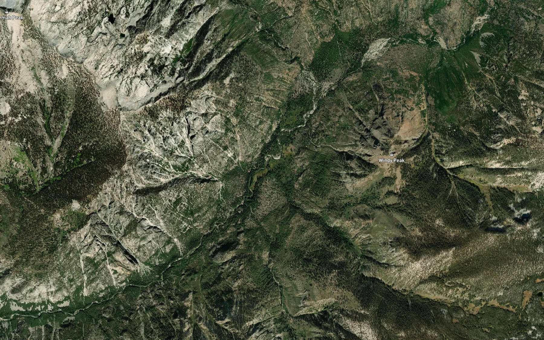 Satellite map of the Horseshoe Creek