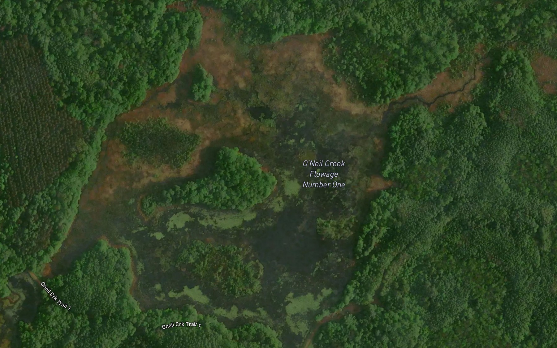 Satellite map of the O'Neil Creek Flowage Number One