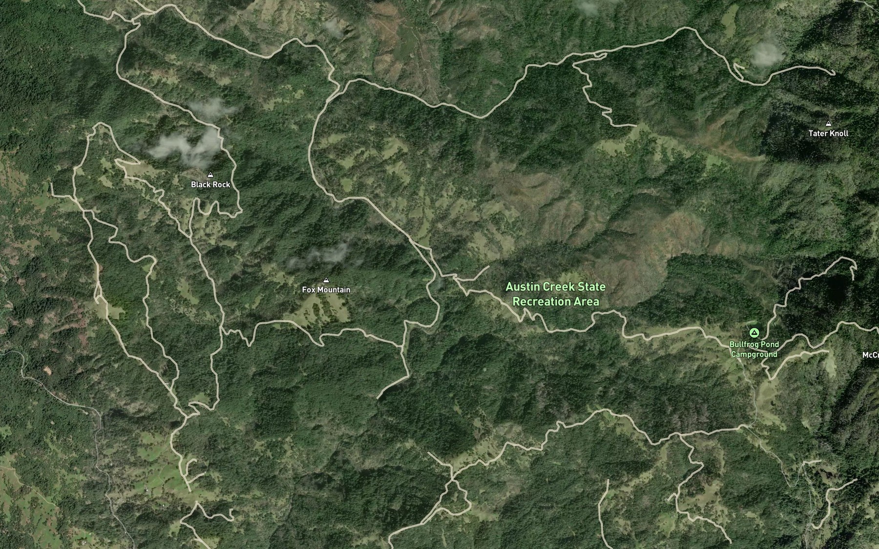 Satellite map of the Thompson Creek