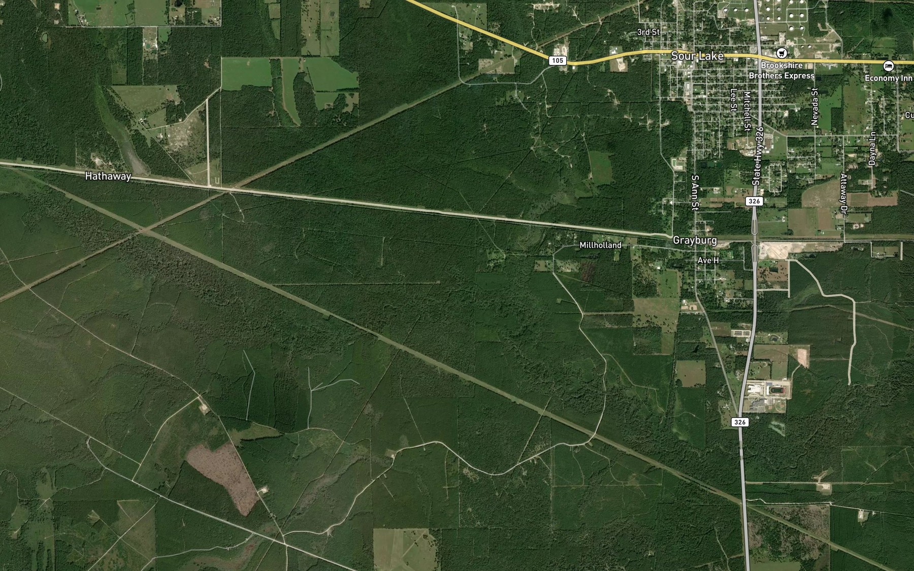 Satellite map of the Jackson Creek