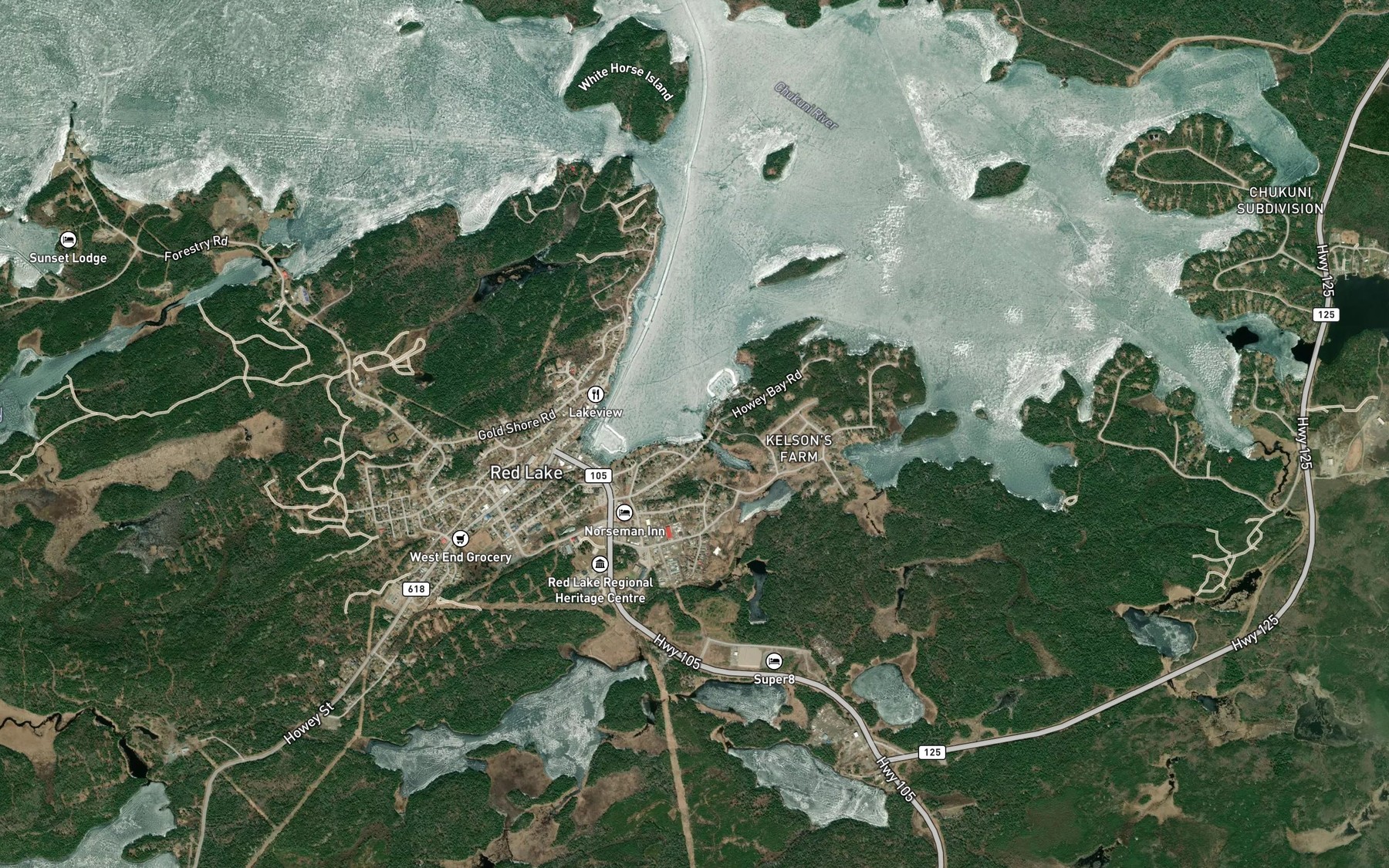 Satellite map of the Florin Creek