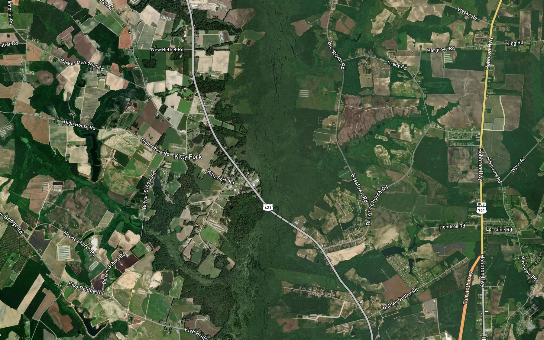 Satellite map of the Meetinghouse Branch