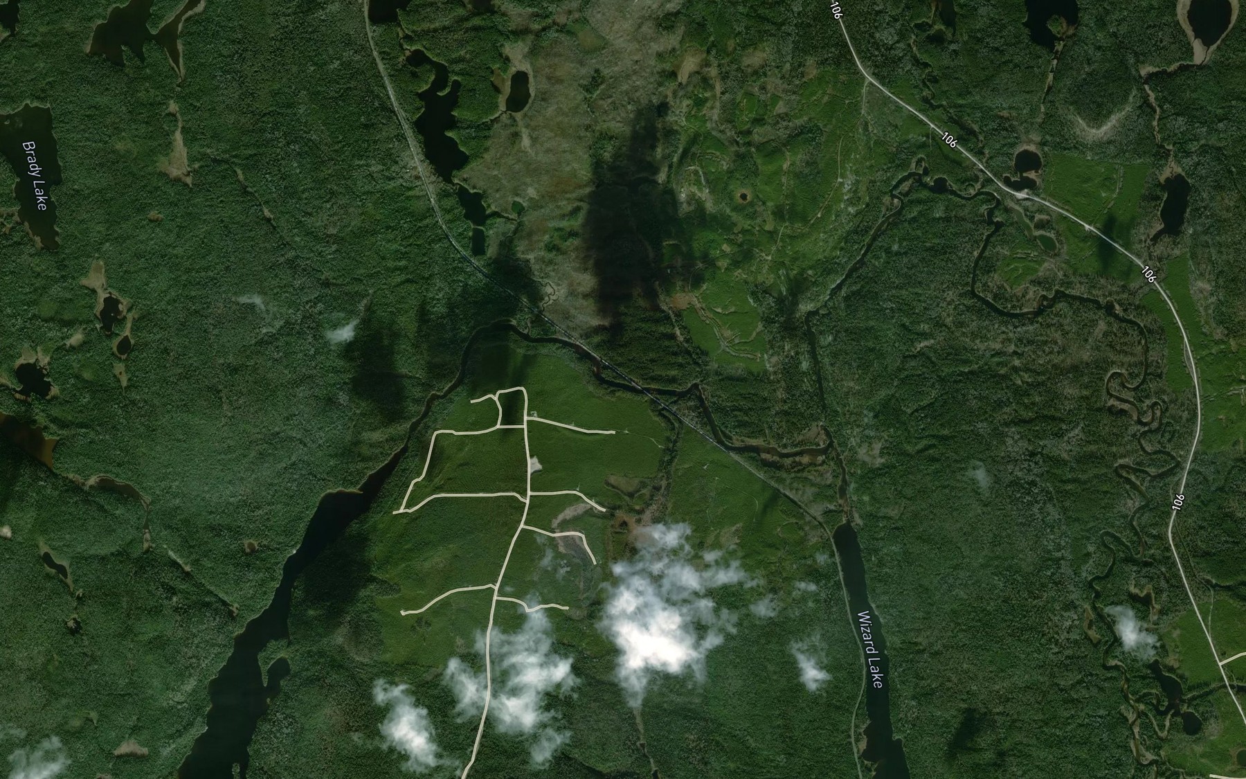Satellite map of the Akonesi Creek
