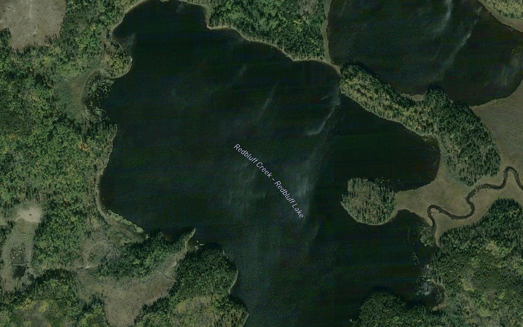 Satellite map of the Redbluff Lake