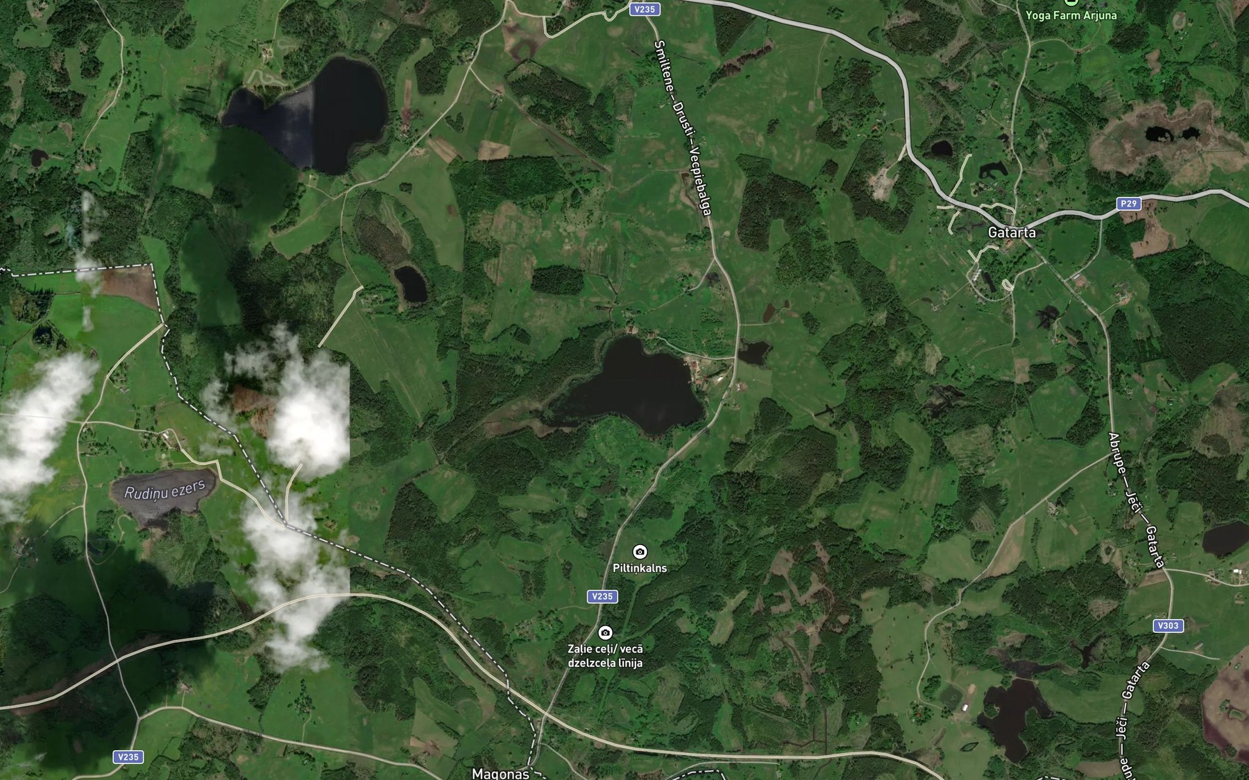 Satellite map of the Kreilu Ezers