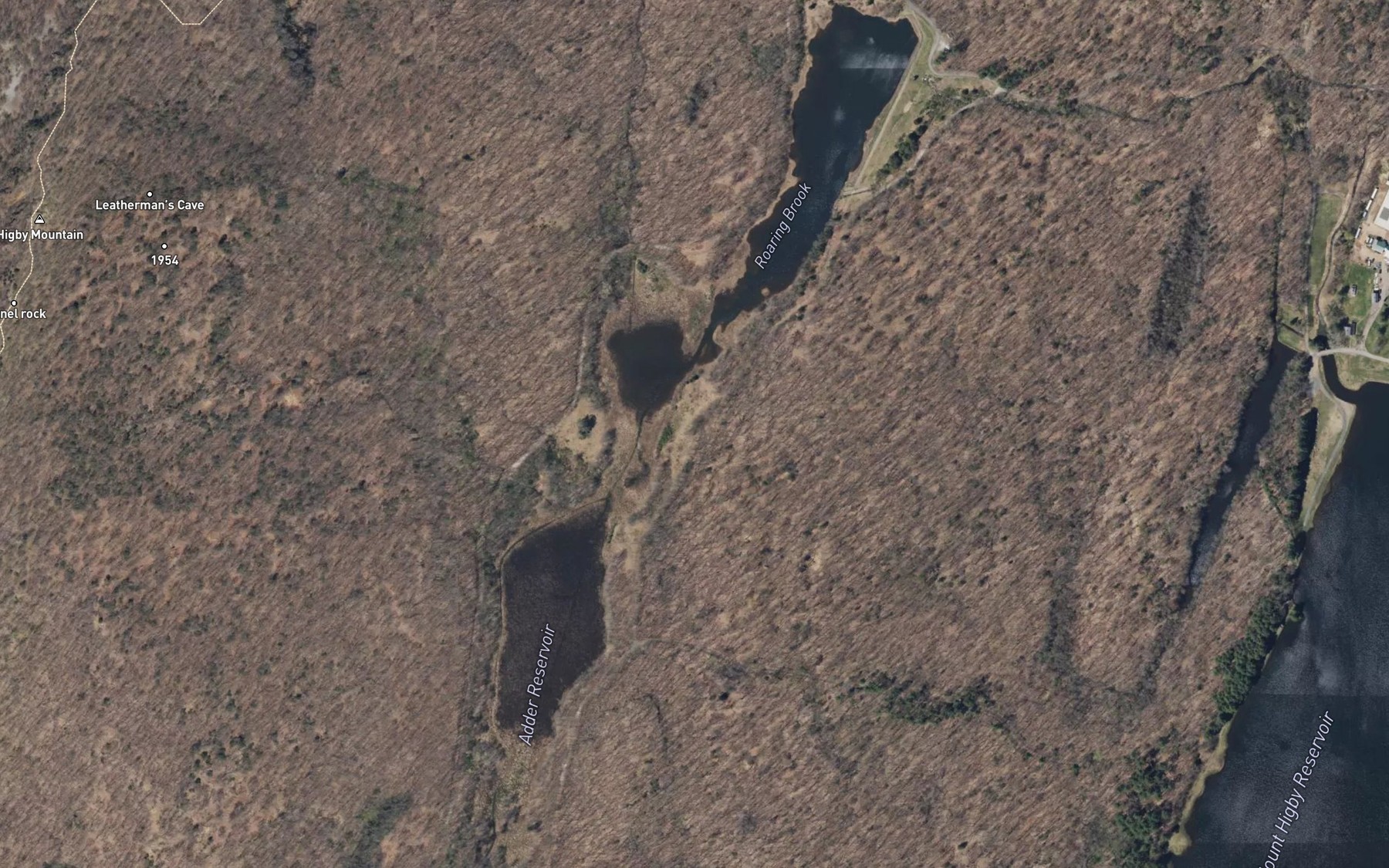Satellite map of the Adder Reservoir