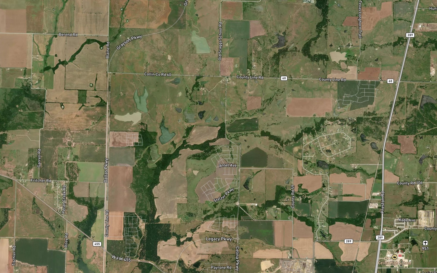 Satellite map of the Clarks Branch