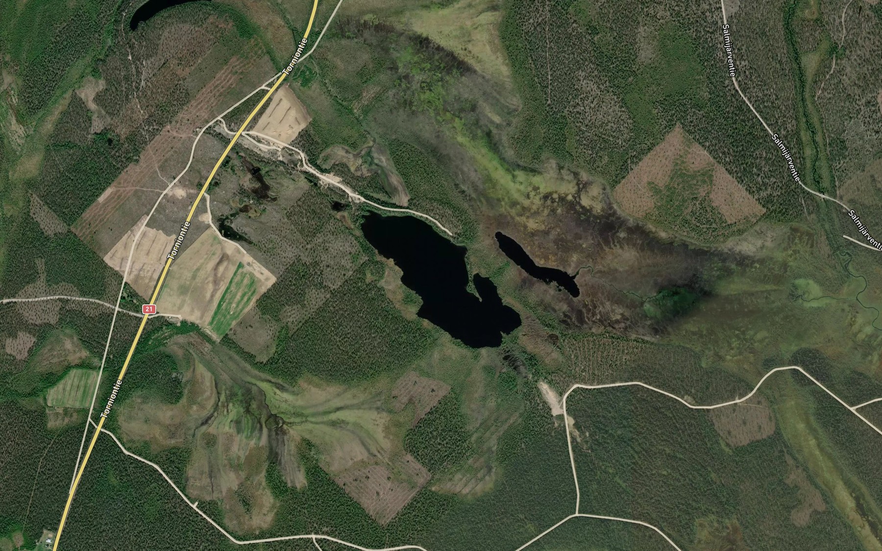 Satellite map of the Liekojarvi