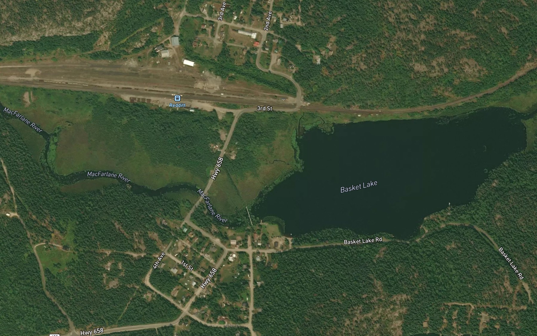 Satellite map of the Basket Lake