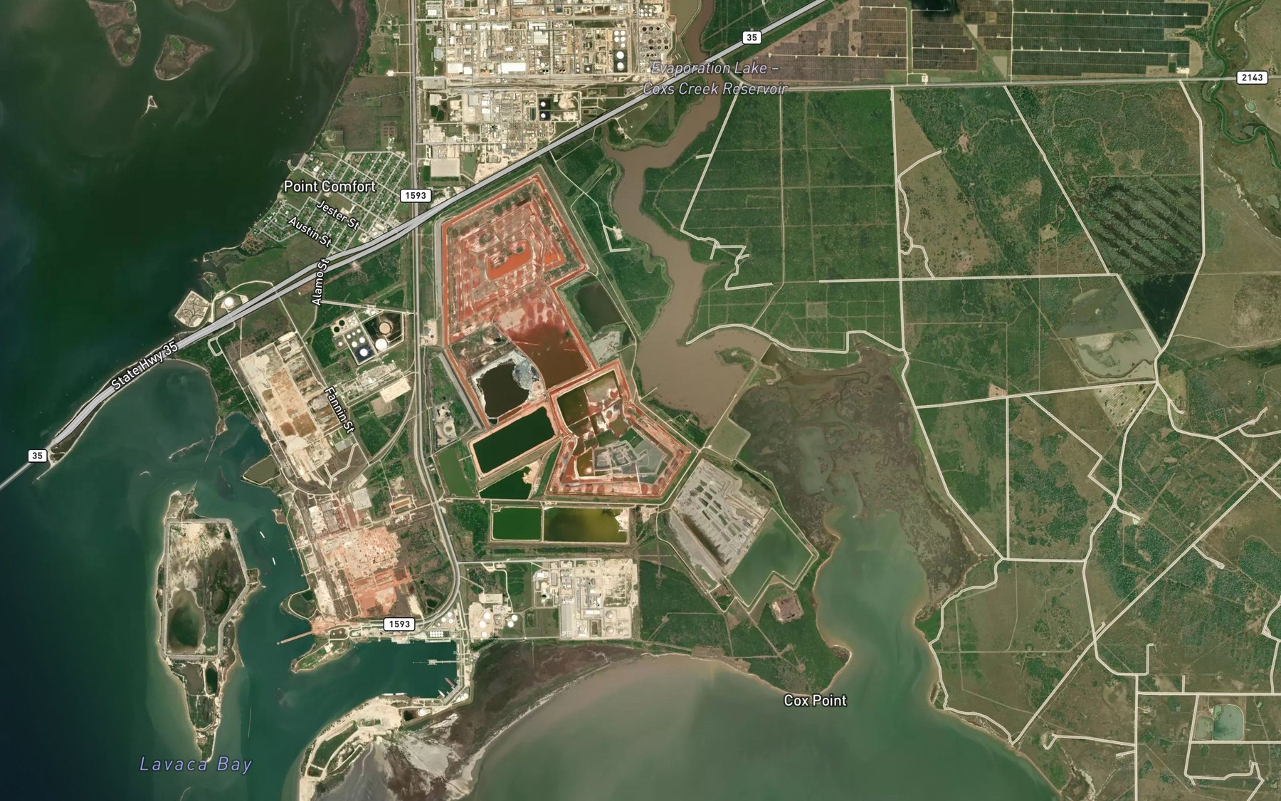 Satellite map of the Evaporation Lake Number 2