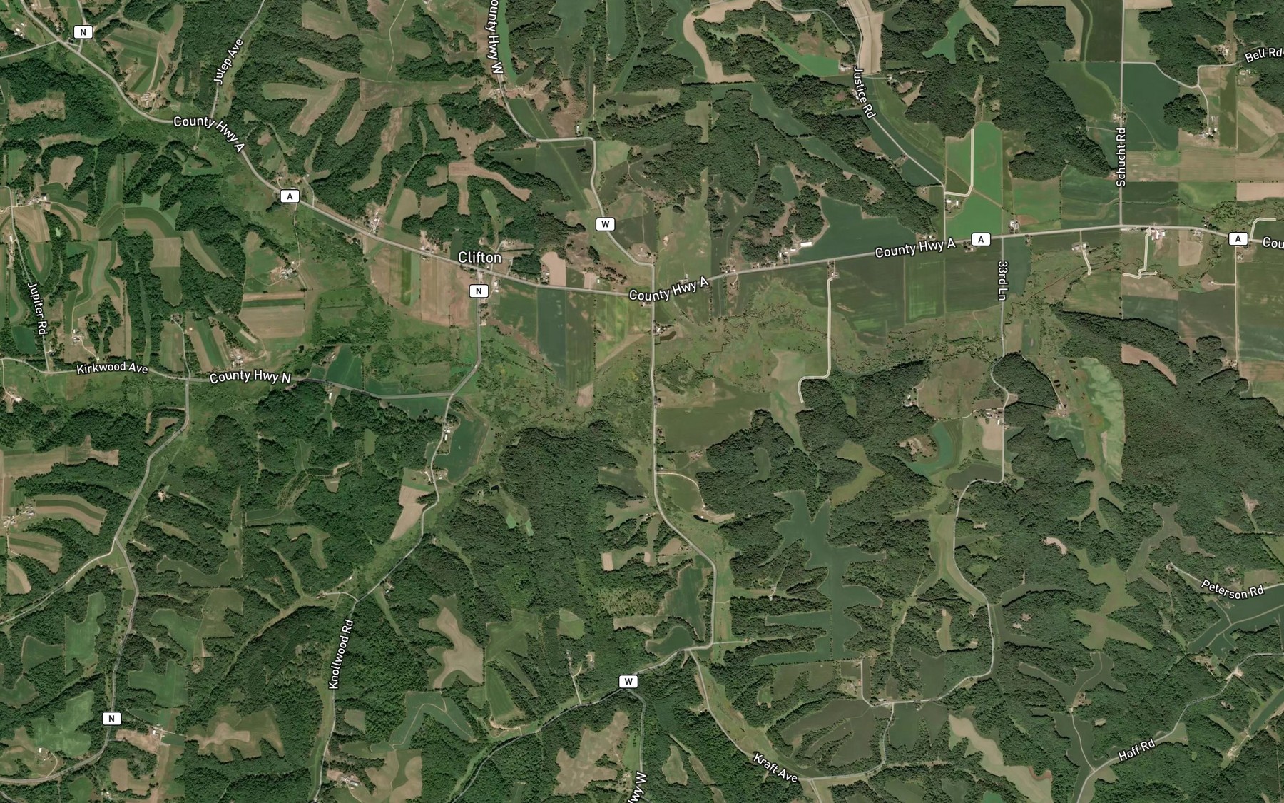 Satellite map of the Rocky Run