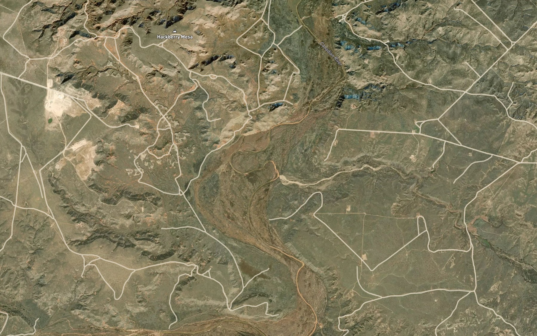 Satellite map of the Coetas Creek