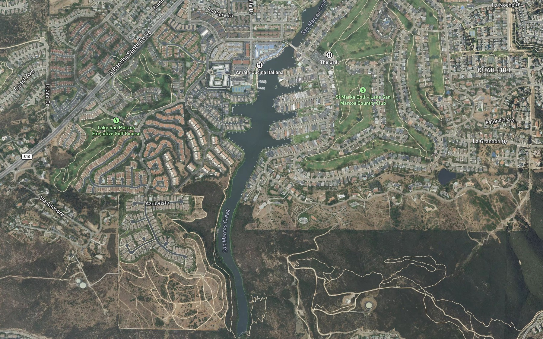 Satellite map of the Lake San Marcos