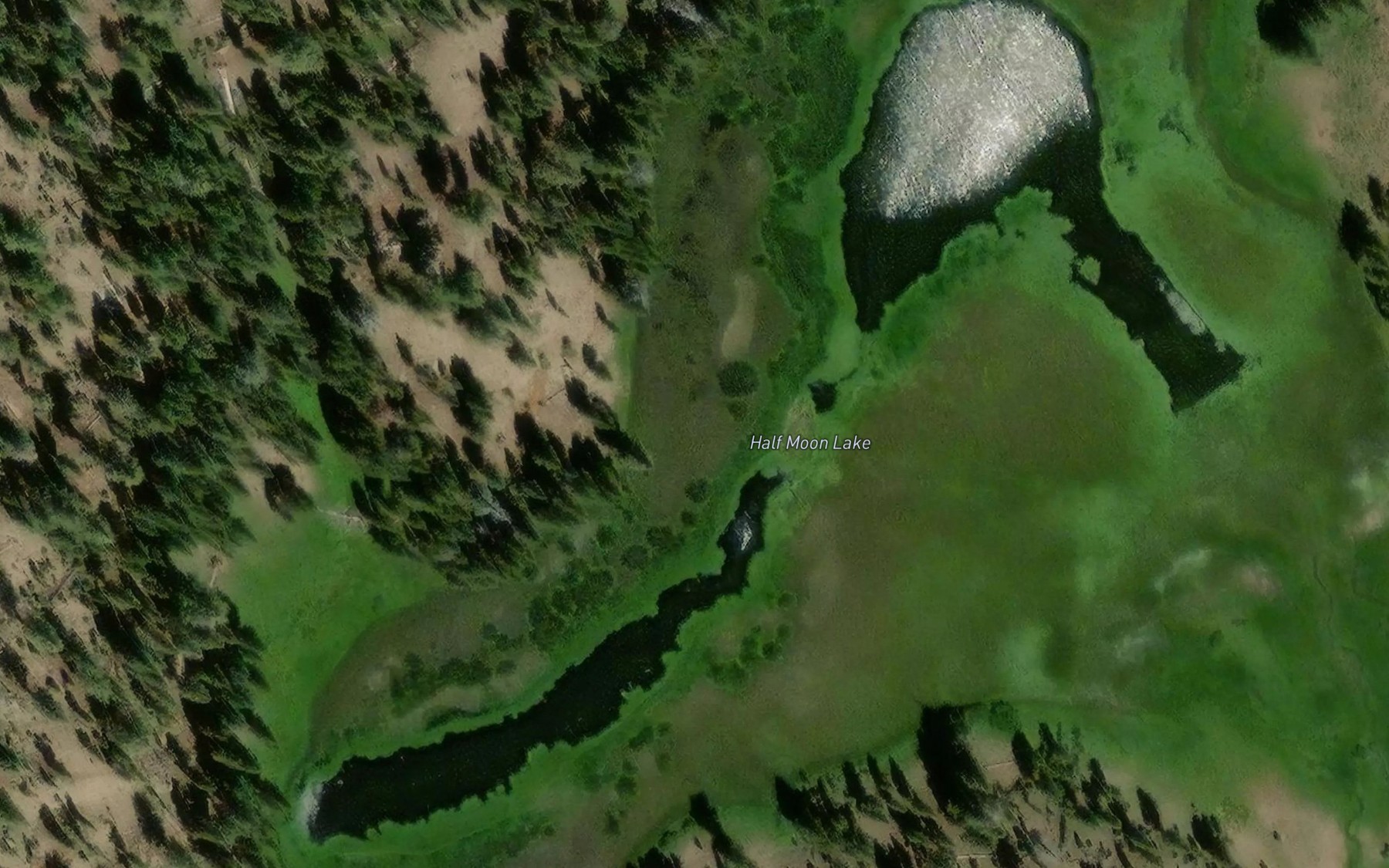 Satellite map of the Half Moon Lake