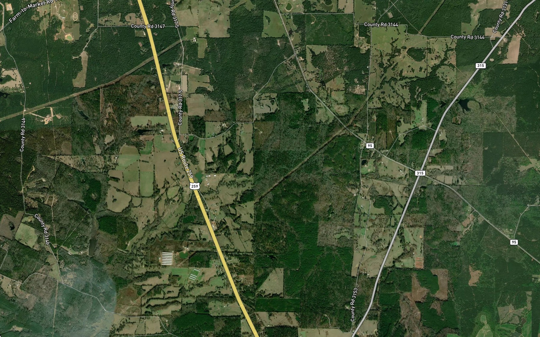 Satellite map of the Clear Branch