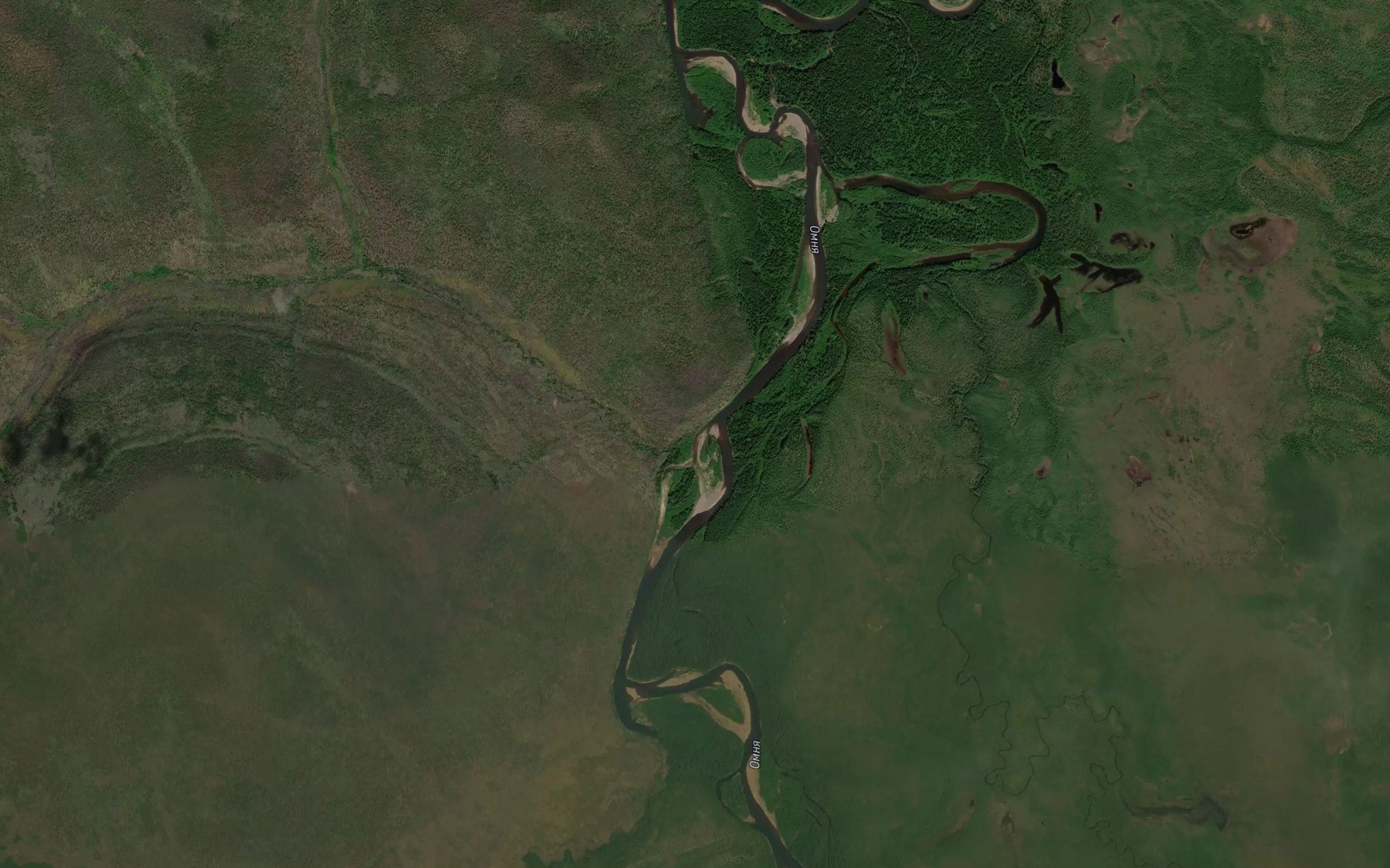 Satellite map of the Khaptychan