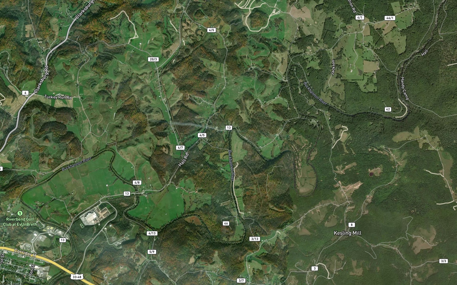 Satellite map of the Big Run