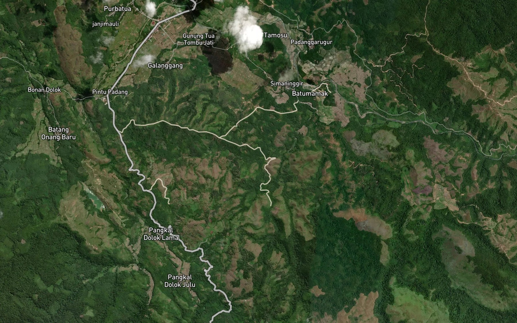 Satellite map of the Aek Bargaiasan